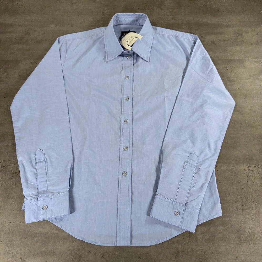 California Jacket Button Down Shirt Mens 2XL Light Blue Long Sleeve Professional